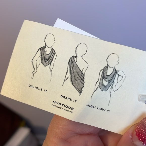 Mystique Infinity Wrap Black Velour and Silver Scarf OS - Picture 6 of 13